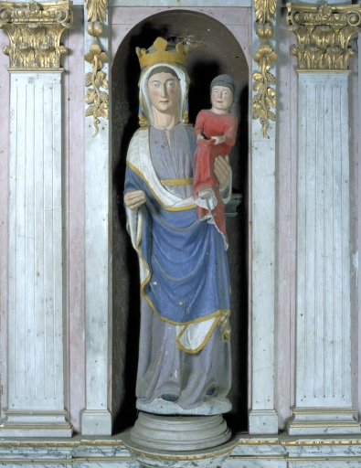 Statue (petite nature) : Vierge à l'Enfant, Castennec (Bieuzy fusionnée en Pluméliau-Bieuzy en 2019)