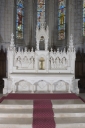 Autel, tabernacle à ailes, dais d'exposition et deux bas-reliefs : la Cène ; Flagellation