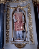 Statue (petite nature) : saint Laurent