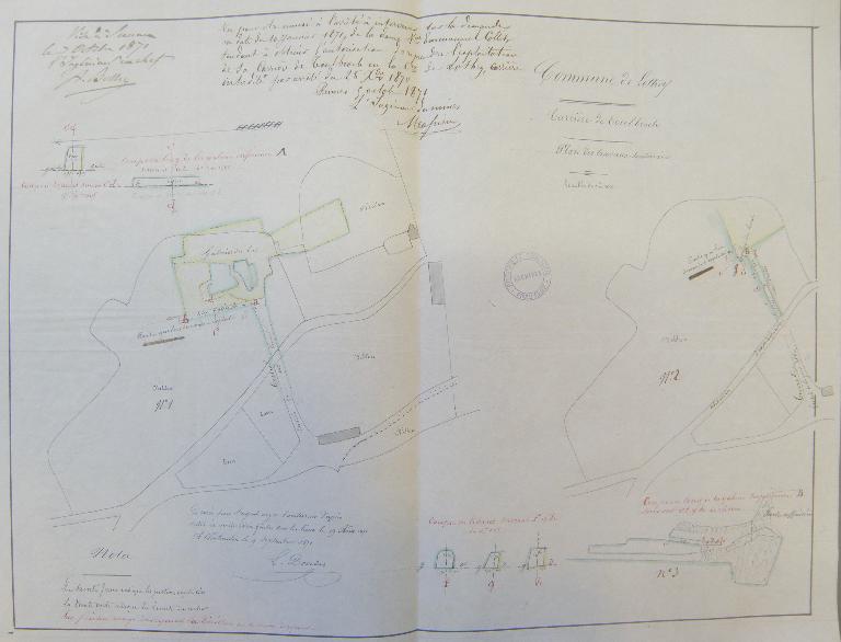 Plan de la carrière de Toul-ar-Broch datant de 1871