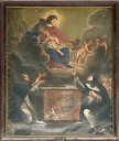 Tableau : Don du Rosaire à saint Dominique et à sainte Catherine