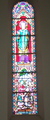 Verrière à personnages de la baie 0 : scènes de la vie de saint Lunaire