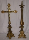 Garniture d'autel : croix et 6 chandeliers