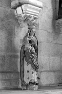 Statue (d'applique, petite nature) : Vierge à l'Enfant, église Paroissiale Notre-Dame (Kergrist-Moëlou)
