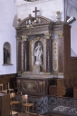 Retable latéral nord : 2 gradins d'autel, 2 degrés d'autel, tabernacle et autel
