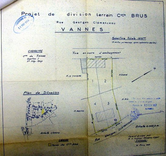 Lotissement Brus, rue Georges Clémenceau ; rue Nicolazic (Vannes)