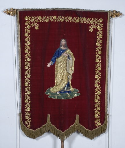 Bannière de procession : Christ, Immaculée Conception