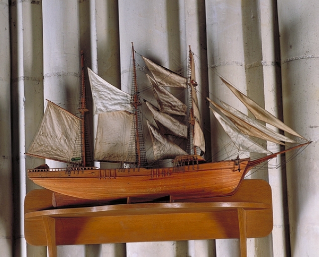 Maquette ex-voto de trois-mats goélette terre-neuva