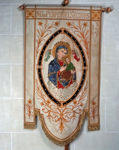 Bannière de procession de confrérie : Vierge, dite Notre-Dame du perpétuel Secours