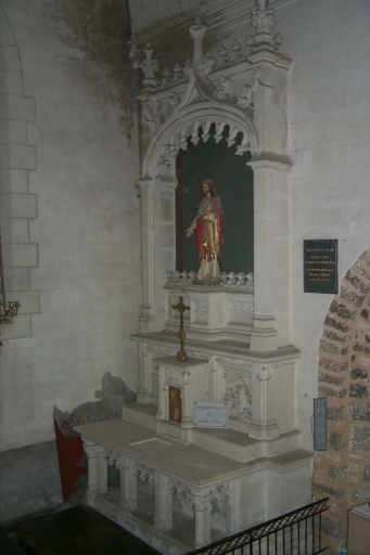 Ensemble de l'autel du Sacré Coeur : autel, retable, tabernacle, gradin d'autel, 2 degrés d'autel