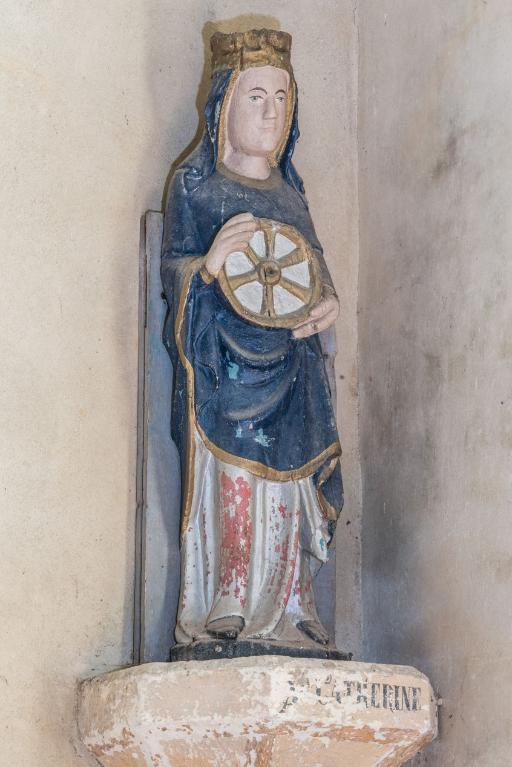 Statue : Sainte Catherine d'Alexandrie, église paroissiale de Saint-Hernin (Saint-Hernin)
