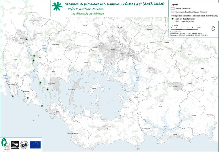 La défense militaire des côtes (Parc naturel régional du Golfe du Morbihan)