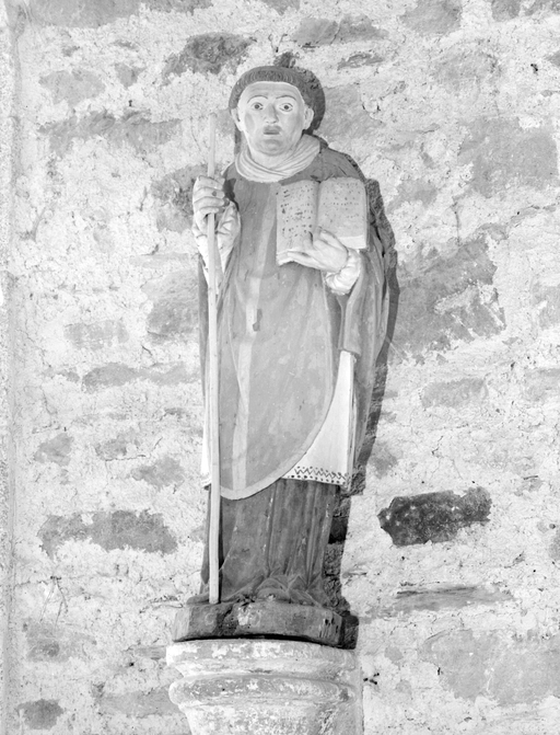 Statue (d'applique, petite nature) : saint abbé non identifié, chapelle de la Madeleine (Cléguérec)