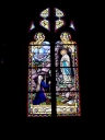 Verrière de la baie 3 (verrière hagiographique, vitrail tableau) : Vierge, dite Notre-Dame de Lourdes