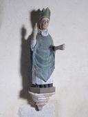 Statue 1 : Saint évêque, chapelle Saint-Sébastien (Sérent)