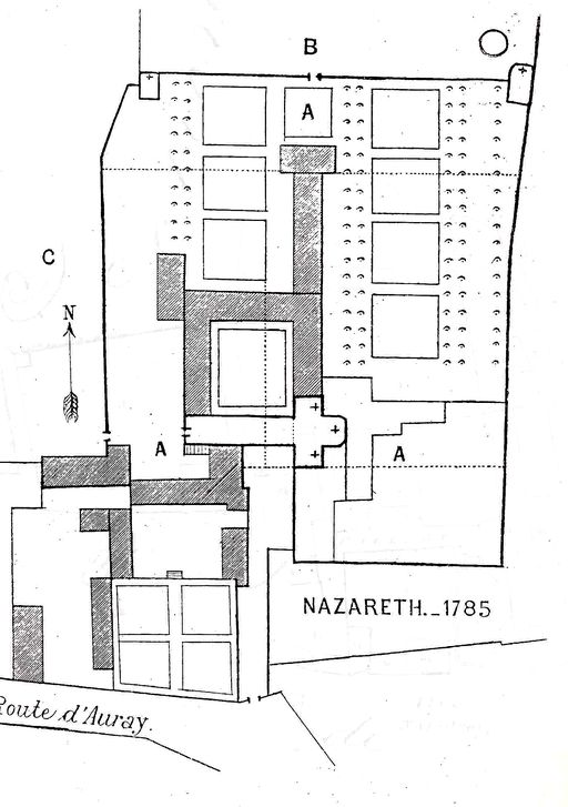 Couvent de carmélites de Nazareth, puis Intendance militaire, puis caserne de gendarmerie, place Nazareth (Vannes)