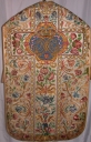 Ornement blanc 1 : chasuble, bourse de corporal, étole, manipule, voile de calice