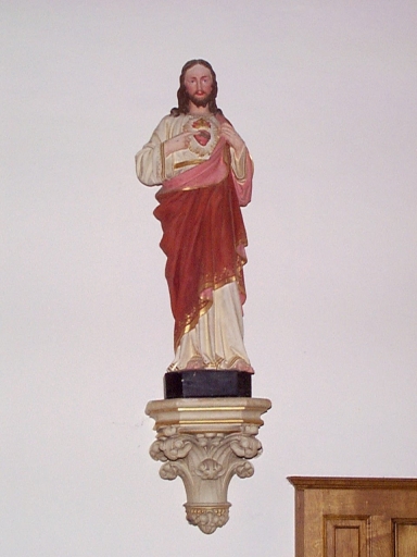 Statue : Sacré Coeur ; culot, Ropenard (Maure-de-Bretagne fusionnée en Val d'Anast en 2017)