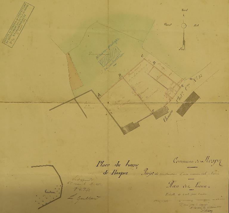 Mairie-école de Rospez actuellement groupe scolaire public Edouard Luby