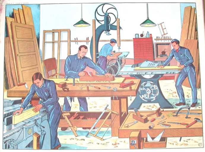 Séries de 16 estampes pour illustrer une 'leçon de choses' : La vie quotidienne