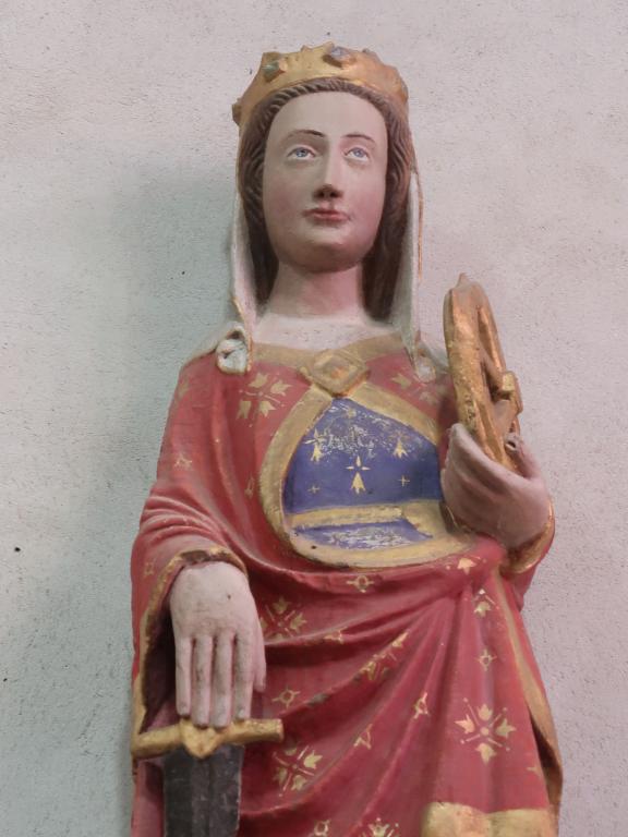 Statue : sainte Catherine d'Alexandrie, église paroissiale Saint-Budoc (Plourin)