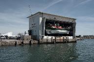 Station de sauvetage en mer, sise dans l'extrémité sud du quai sur la rivière d'Etel (Etel)