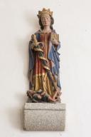 Statue (statuette) : sainte Catherine d'Alexandrie, église paroissiale Saint-Ouen (Les Iffs)