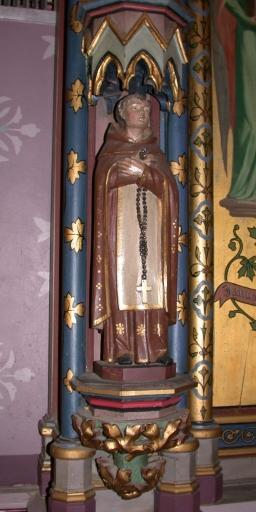 Ensemble de 4 statuettes : Saint Dominique ; Saint Bernard ; Saint évêque ; Saint Simon Stock