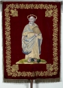 Bannière de procession : saint Pierre et la crucifixion