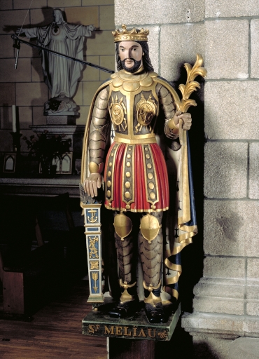 Statue : Saint Méliau (Pluméliau fusionnée en Pluméliau-Bieuzy en 2019)