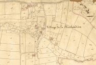 Alignement de maisons, la Plinchardière (Saint-Étienne-en-Coglès fusionnée en Maen Roch en 2017)