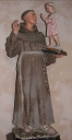 Statue sur socle : Saint Antoine de Padoue et l'Enfant