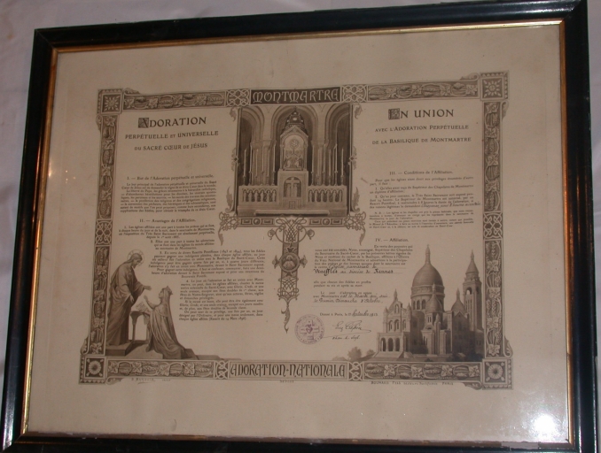 Estampe : Adoration du Sacré Coeur