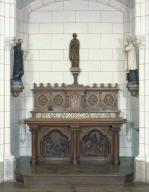 Ensemble de l'autel de saint Joseph : autel, tabernacle, gradin d'autel, 2 degrés d'autel