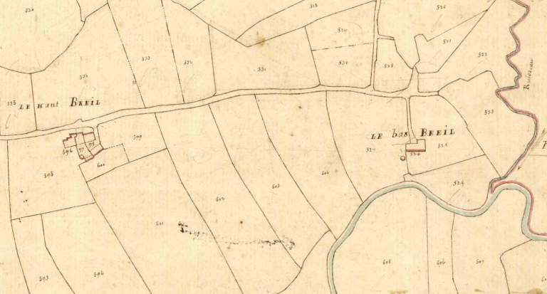 Alignement de deux logis, le Haut Breil (Moulins)