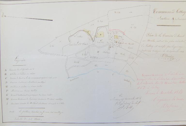 Plan de la carrière de Toul-ar-Broch en 1864