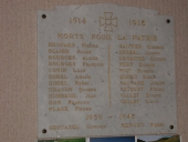 Tableau commémoratif des morts de la guerre 1914-1918 et de la guerre 1939-1945