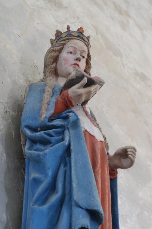 Statue : sainte Catherine d'Alexandrie, église Saint-Derrien (Commana)