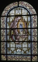 Ensemble de 6 verrières à personnages des baies 3, 4, 7, 8, 11, 12 : Notre-Dame de Lourdes, Sacré coeur ; Ange gardien, Saint Louis, Saint Isidore, Saint Julien