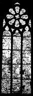Verrière à personnages de la baie 5 : Notre-Dame de Lourdes, église paroissiale Saint-Pierre (Plouescat)