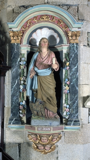Deux statues en pendant : Saint Jean et saint Marc