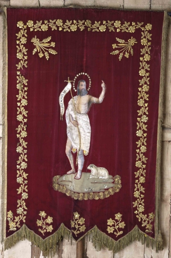 Bannière de procession paroissiale : Saint Jean-Baptiste