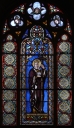 Ensemble de 9 verrières figurées : Sainte Hélène ; Saint Yves ; Immaculée conception ; Sacré-Coeur ; Saint Jean-Baptiste ; Notre-Dame de la Salette ; Saint Mathurin ; Saint Pierre ; Saint Joseph