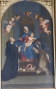 Tableau : Don du Rosaire à saint Dominique et à sainte Catherine de Sienne