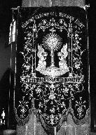 Bannière de procession : Saint-Sacrement, Sacré-Coeur, église paroissiale Saint-Pierre (Plouescat)