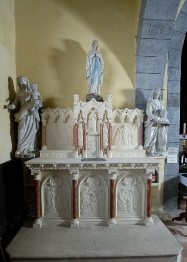 Ensemble de l'autel de la Vierge : autel, tabernacle, retable