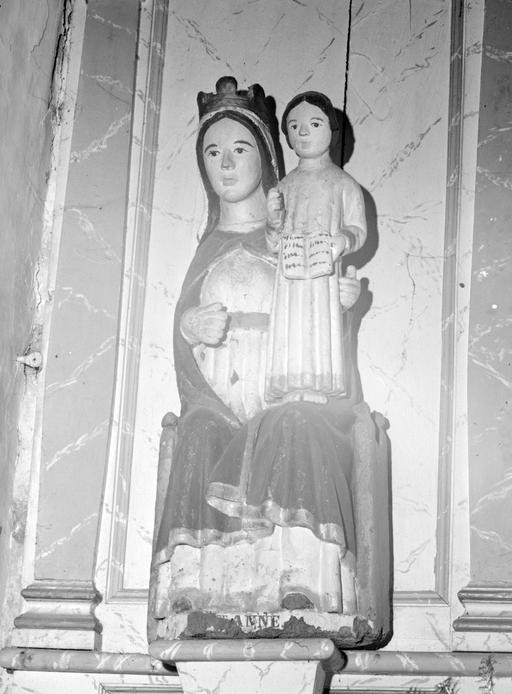 Statue (d'applique, petite nature) : Vierge à l'Enfant, dite sainte Anne et la Vierge, église paroissiale Saint-Pierre, Saint-Paul (Malguénac)