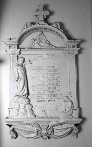 Tableau commémoratif des morts de la guerre 1914-1918