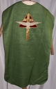 Ornement vert 3 : chasuble, manipule, voile de calice