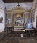 Ensemble de l'autel secondaire nord : autel, tabernacle, 3 gradins d'autel, retable, église Saint-Pierre (Sérent)